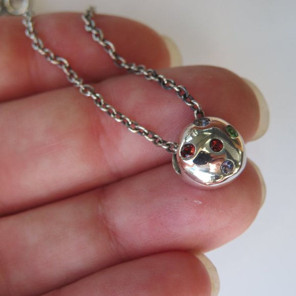 Elizabeth And James Small Mushroom Pendant On Chain Sterling Silver CZ - Picture 8 of 14